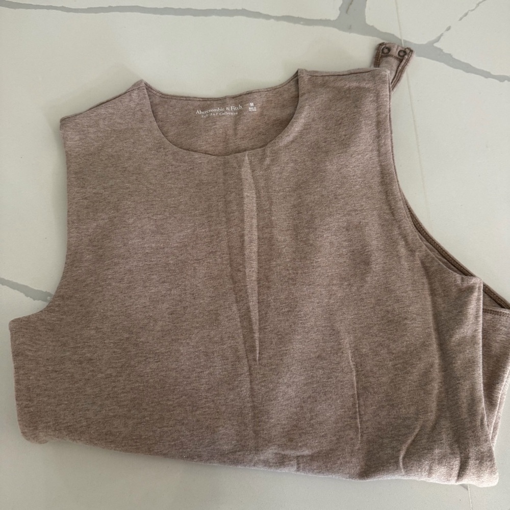 Abercrombie Tan High Neck Bodysuit